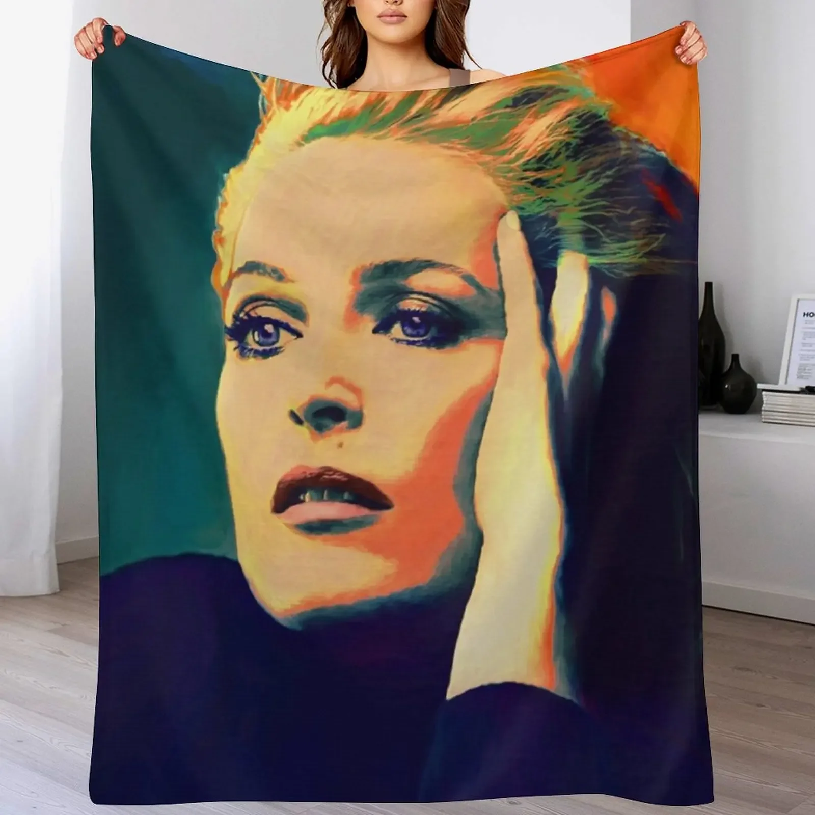 

Gillian Anderson Poster in oil colors Throw Blanket Soft Solid Color Blanket for Couch Bed