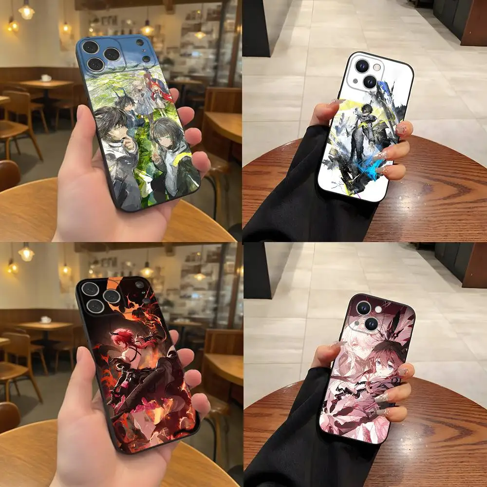 

A-Arknights E-Endfield Black Soft Cover Phone Case For iPhone 17,16,15,14,13,12,11,Pro,Max,Plus