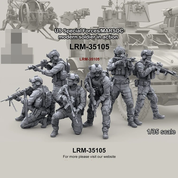 โมเดลเรซิน1/35 GK ทหารพวกเรากองกำลังพิเศษ/มาร์สคอตทหารสมัยใหม่ในการปฏิบัติงานรูปที่4ชุดประกอบและไม่ได้ทาสี