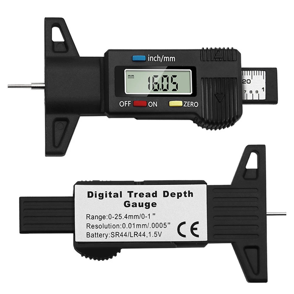 Medidor Digital de profundidad de la banda de rodadura del neumático del coche, calibrador de espesor, herramienta de medición de detección de desgaste automático, 1 pieza
