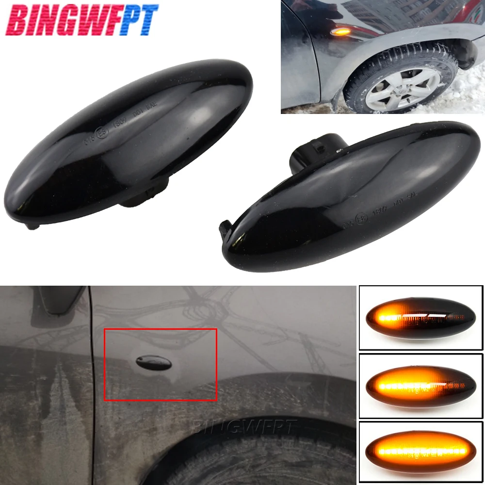 2X LED Turn Signal Light Dynamic Side Marker Fender Sequential Lamp For Toyota Yaris Vitz XP90 RAV4 XA30 MK3 Auris E150 Corolla