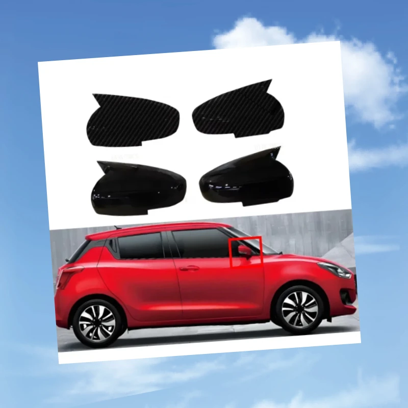 

Car Rearview Side Mirror Cover Fit For Suzuki Swift 2018 2019 2020 2021 2022- 2025 Wing Cap Rear View Case Trim Carbon Fiber