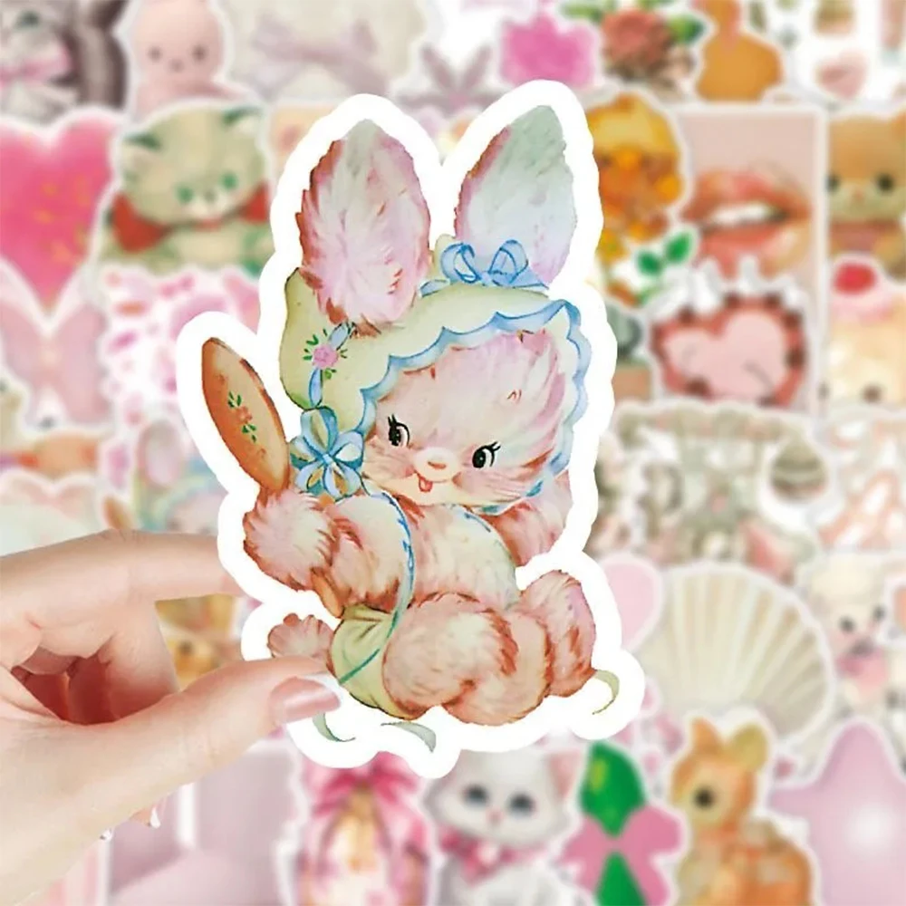 10/30/50pcs Pink Coquette Cartoon Aesthetic Stickers Cute Graffiti Decals Toys DIY Suitcase Motorcycle Guitar Sticker Decoration