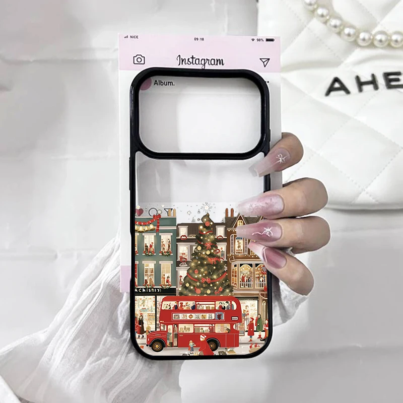 آيفون 17 برو شجرة عيد الميلاد نمط طباعة الحال بالنسبة آيفون 17 16 15 14 13 12 11 برو ماكس مشهد الثلوج للصدمات كوكه