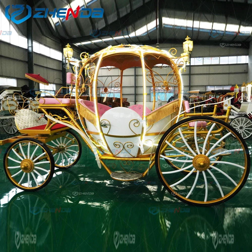 Romantic dream horse carriage for the wedding/Graceful princess pumpkin horse carriage for sale