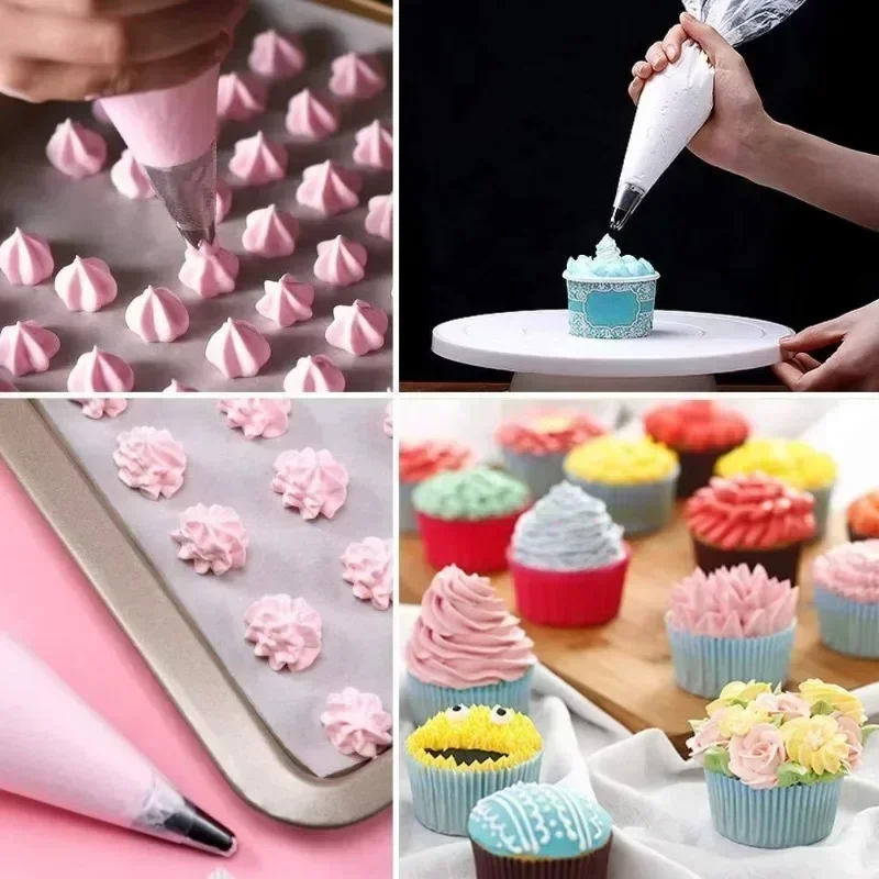 100/200/300PCS Disposable Piping Bag Pastry Bags Icing Fondant Cake Cream Bag for Decorating Pastries Cakes Baking Tools