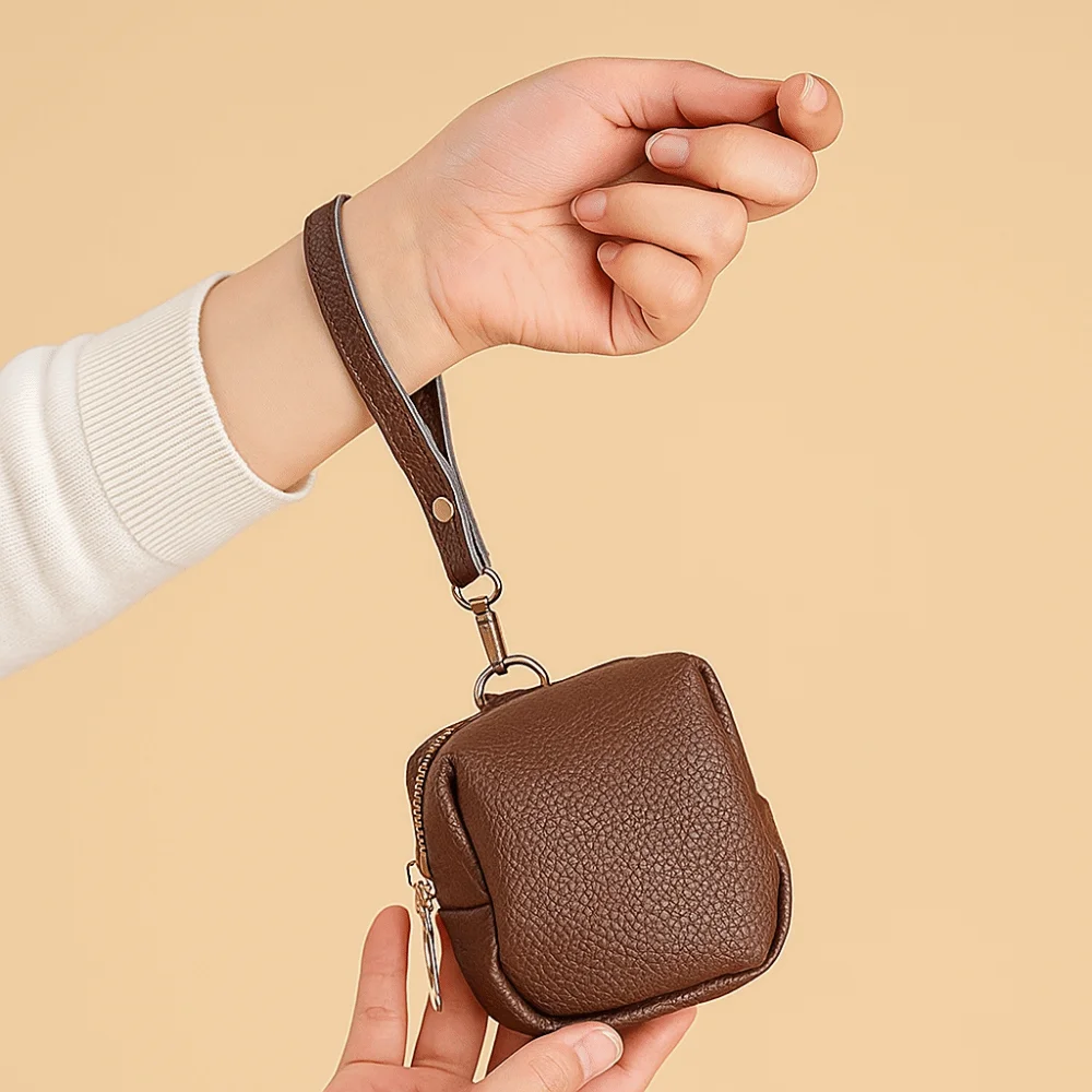 

Fashion Soft Leather Car Key Bag Luxury Multifunctional Small Coin Purse Lipstick Organizer Elegant Keychain Holder Home