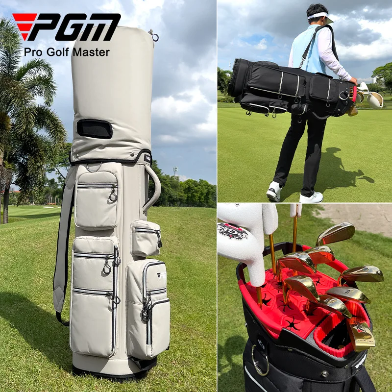 PGM Golf Cart Bag for Men Lightweight Portable Standard Golf Club Bag with Fixed Stand