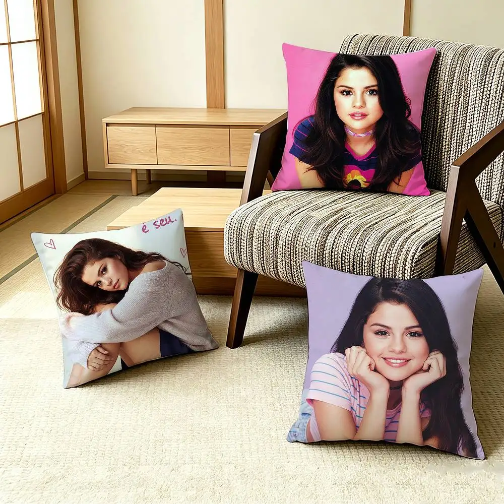 Sweet Girly S-Selena Gomez   Pillow Case Pattern Printed Pillowcase For Living Room Sofa Cushion Cover