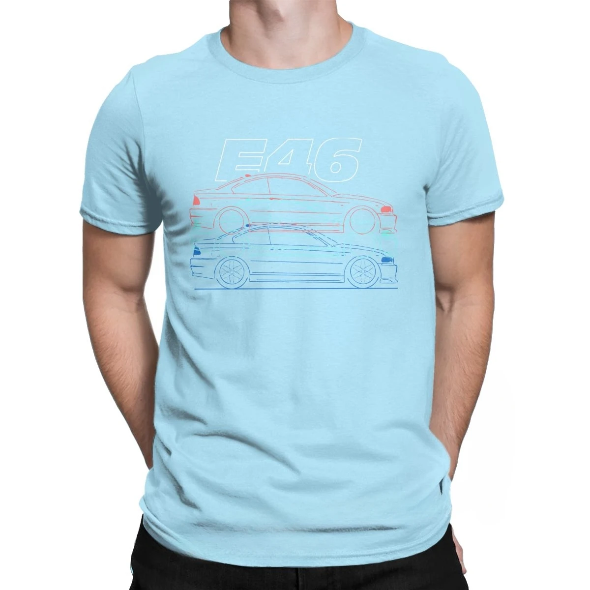 men clothing har ajuku Men T-Shirts E46 M3 Trilogy Car Casual Pure Cotton Tees Classic Short Sleeve TShirts O Neck Tops Printed