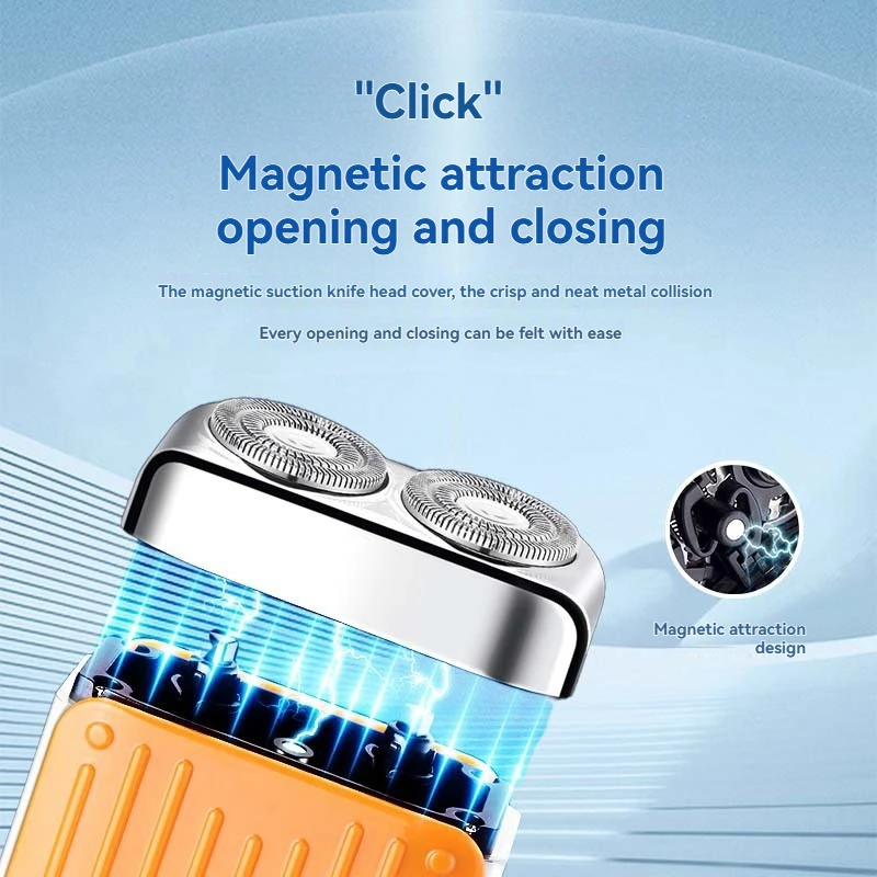 

B58B-Mini USB Rechargeable Electric Shaver For Men-Water Washable, Dual Rotary Blades, Portable& Quiet Operation