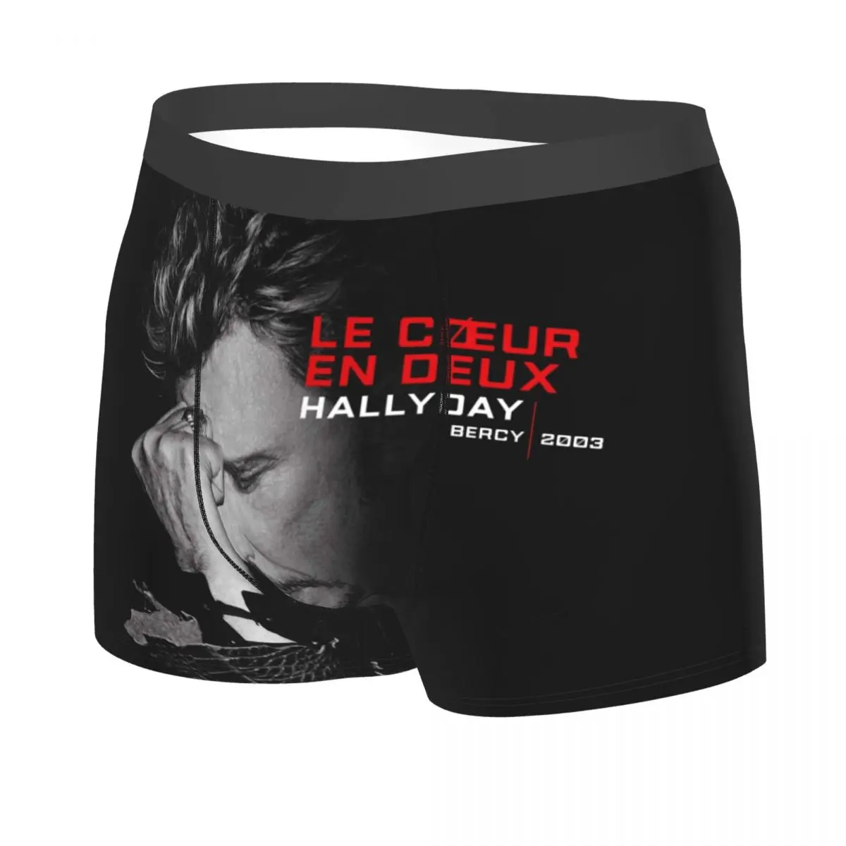 Johnny Hallyday Boxer Shorts Men 3D Printed Male Stretch France Rock Singer Underwear Panties Briefs