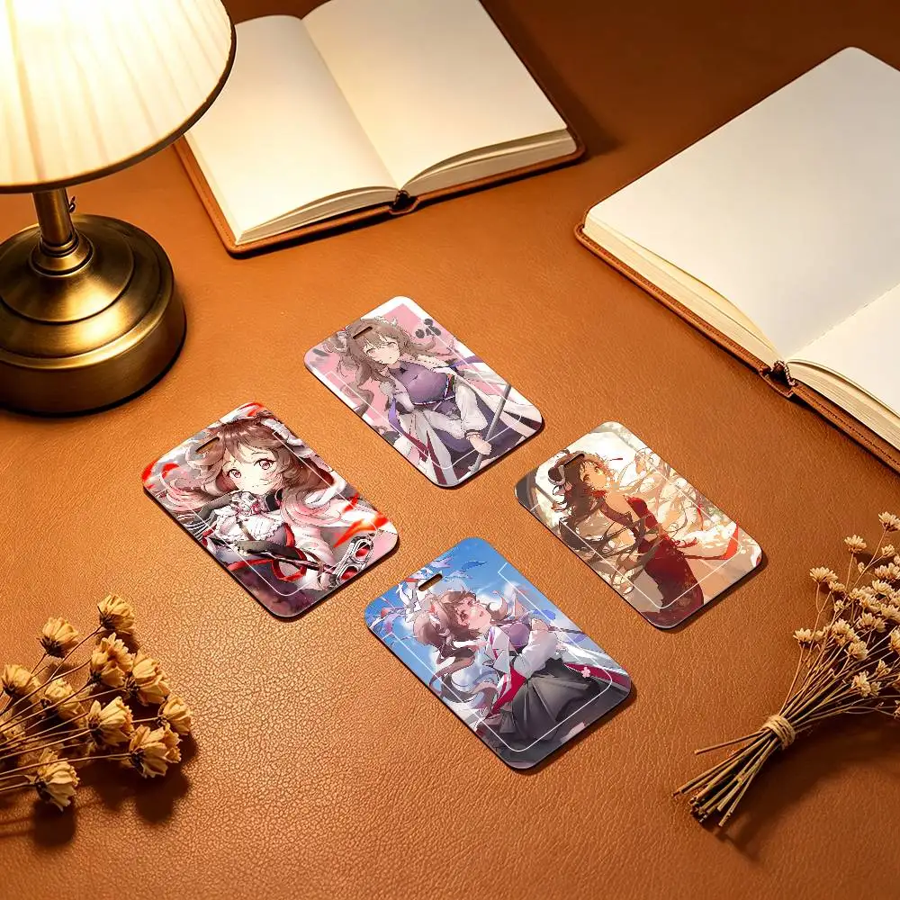 Eyjafjalla Animated Game A-Arknights Black Lanyard Card Holders Student Meal Cards And Campus Ids School