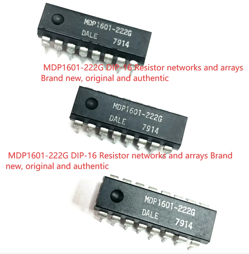 2 PÇS/LOTE MDP1601-222G DIP-16 Redes e matrizes de resistor Novo, original e autêntico