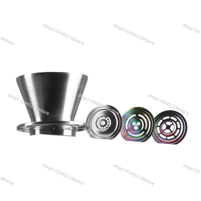 

Hand Punch Replaceable Bottom Filter Cup Double Layer Stainless Steel Anti-scalding Titanium Filter Drip Filter