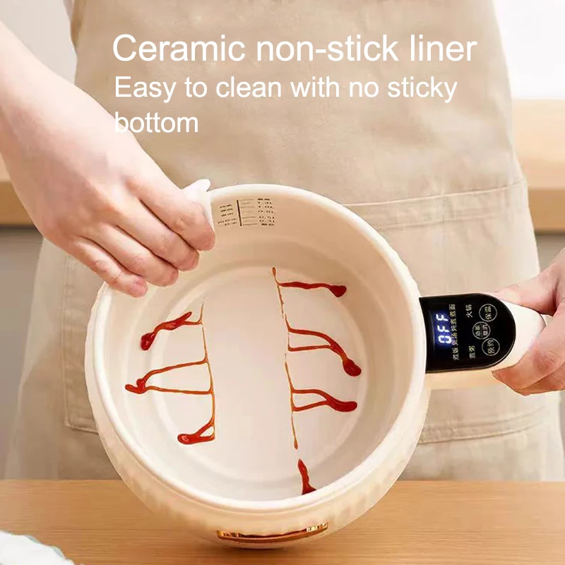 MINI Pot Small multi-functional touch screen Ceramic liner cooking rice noodles for one person home dormitory electric hot pan