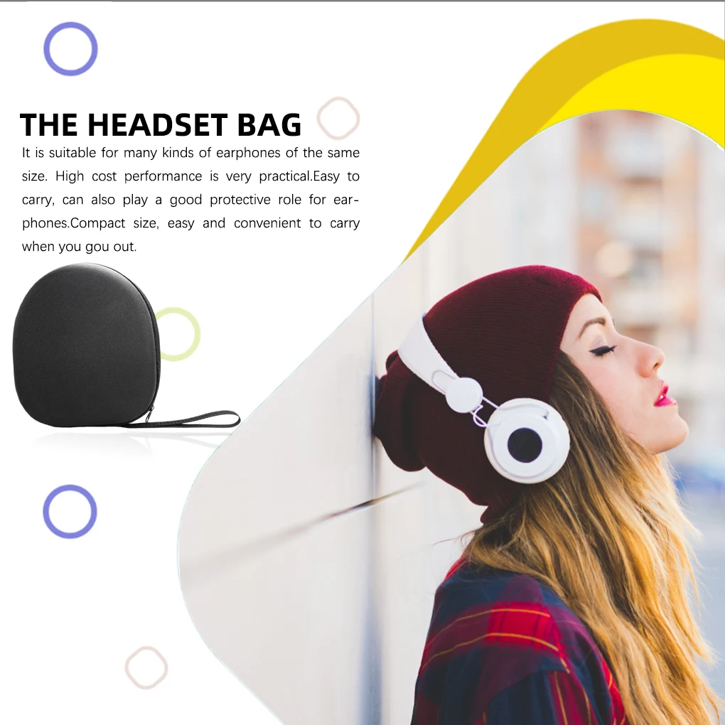 Headphone Carrying Case Shockproof Data Storage Headset Pouch Universal Nylon Earphone Container Supplies