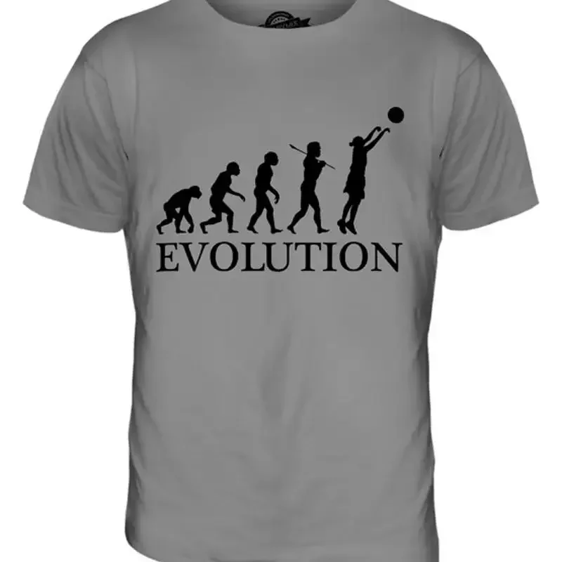 NETBALL EVOLUTION OF MAN MENS T SHIRT TEE SHIRT XS S M L XL 2XL 3XL 4XL