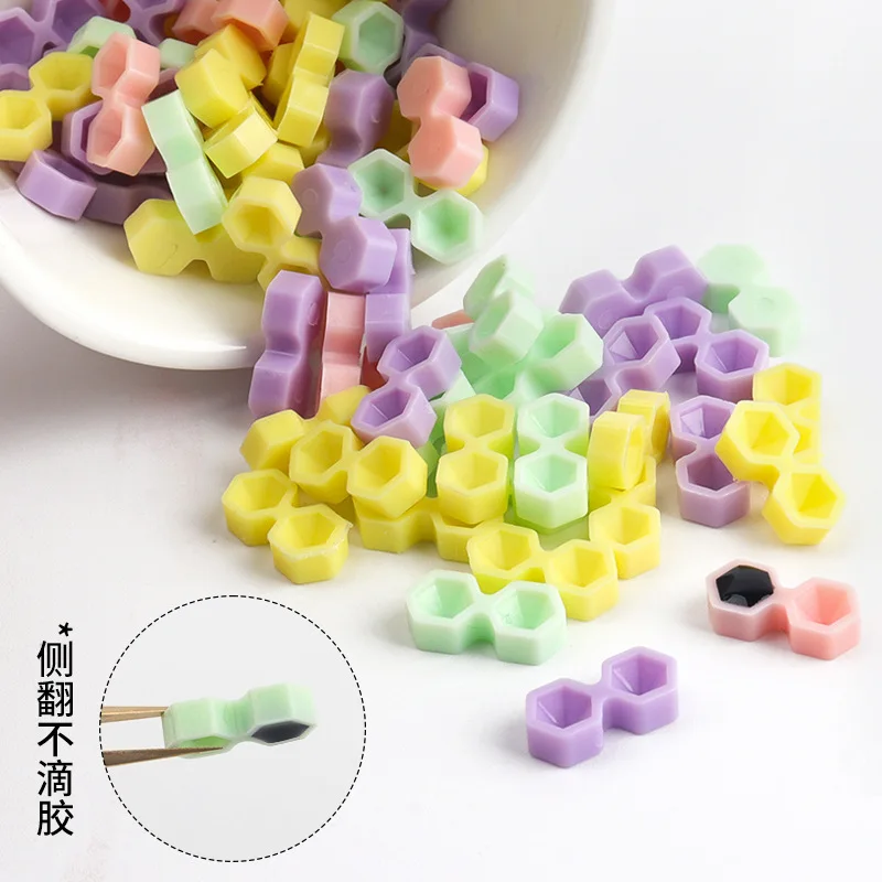 Bandeja de copo de cola para extensão de cílios, 200 peças, ferramentas de maquiagem, acessórios de extensão de cílios, suprimentos de diamante, copo de atraso de cola de cílios