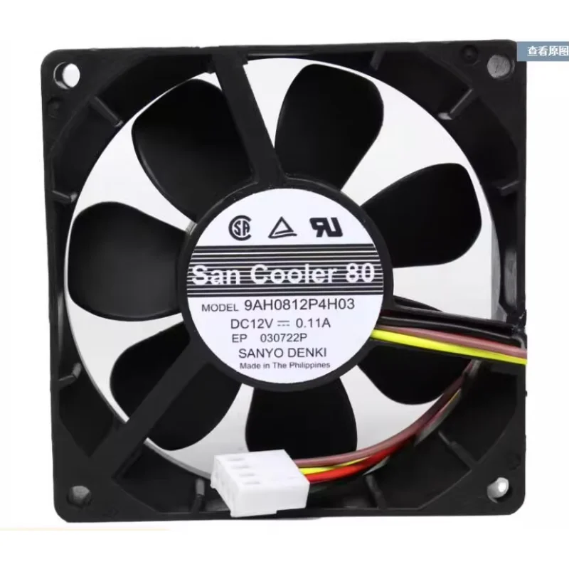 

SANYO DENKI 9AH0812P4H03 DC 12 В 0,11 А 80x80x25 мм 4-проводной охлаждающий вентилятор для сервера