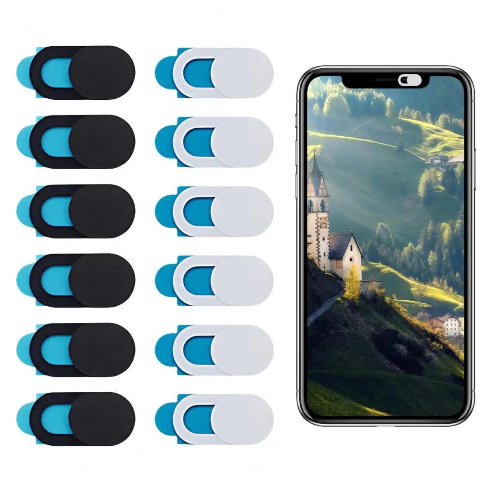 6 Stuks/8 Stuks Webcam Schuifregelaar Ovale Vorm Terug Zelfklevende Beschermende Sluiter Schuifregelaar Privacy Beschermhoes Voor Mobiele Telefoon