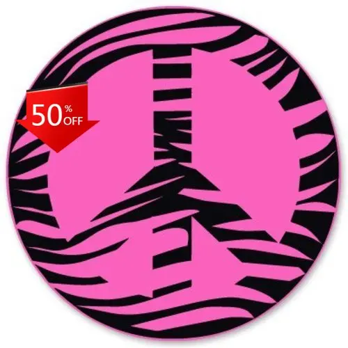 

Zebra Peace Pink Retro Laptop Truck Car Walls Accessory Vintage Funny Unique Cute