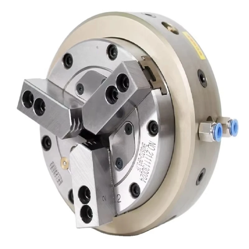 Automated Lathe Fxture Chuck for CNC Lathe MachineBK250SQ   Three Jaw Pneumatic Chuck Through-hole