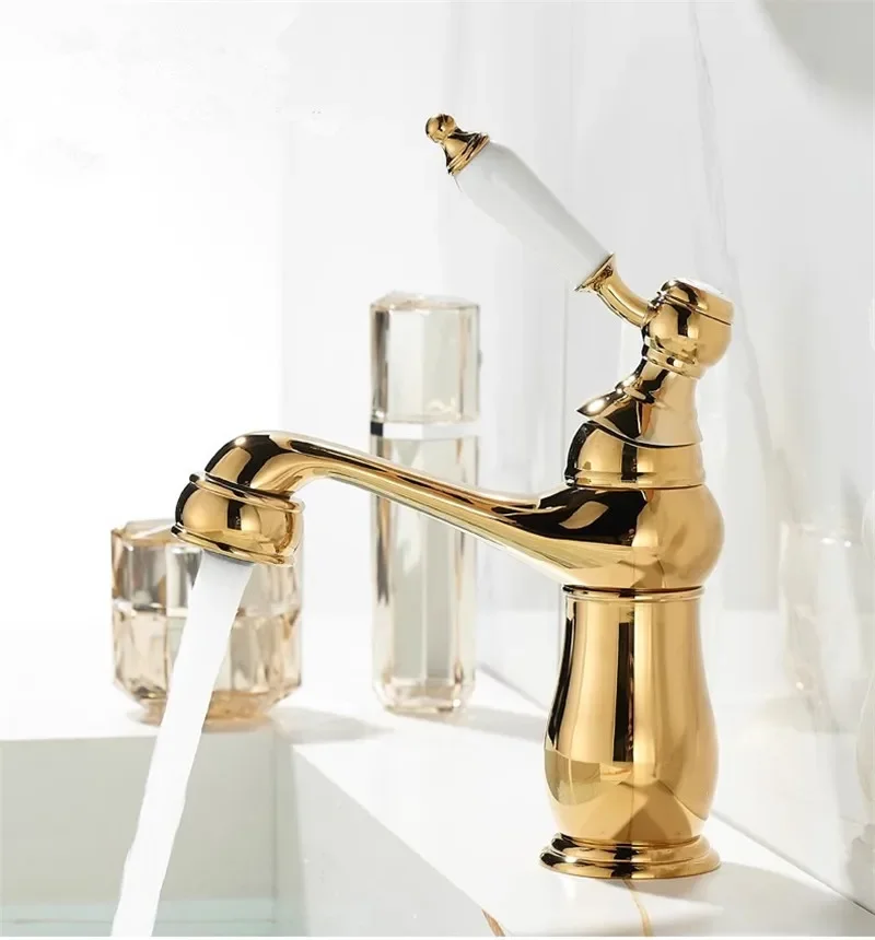 

Rose Gold Basin Faucet Gold Torneiras Bathroom Sink Single Hole Basin Taps Hot Cold Mixer Tap Crane