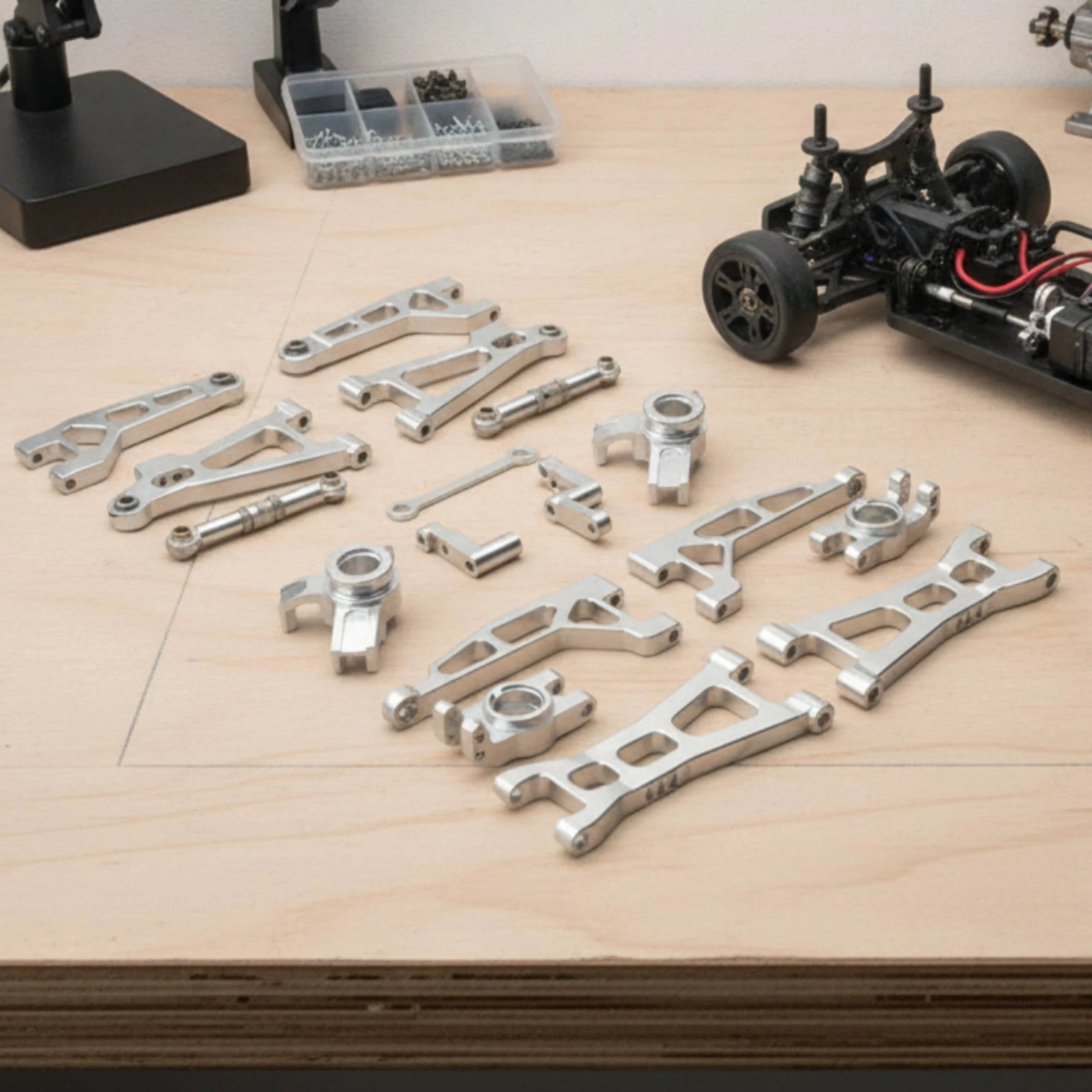 RC Car Upgrade Kit 1:16 Scale Steering Linkage Set Steering Assembly Kit Lightweight Tie Rod Set Accurate