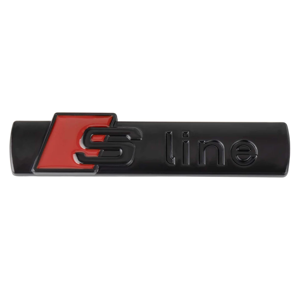1 stuks SLINE embleem auto voorrooster badge carrosserie kofferbak sticker decoratie ventieldop voor Audi A4 B8 A3 8P Q3 8U F3 8V A6 8R 4L Q2 RS
