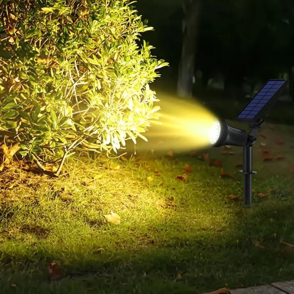 الأضواء الشمسية حديقة للماء IP65 أضواء كاشفة سطوع قابل للتعديل للخارجية الفناء الخلفي درب الحديقة إضاءة ديكوريّة