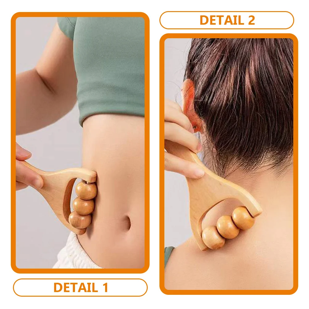 

3pcs Wooden Massage Set Handheld Roller for Legs Back Calf Muscles Neck Face Relaxation Therapy Tool Portable Massager Durable