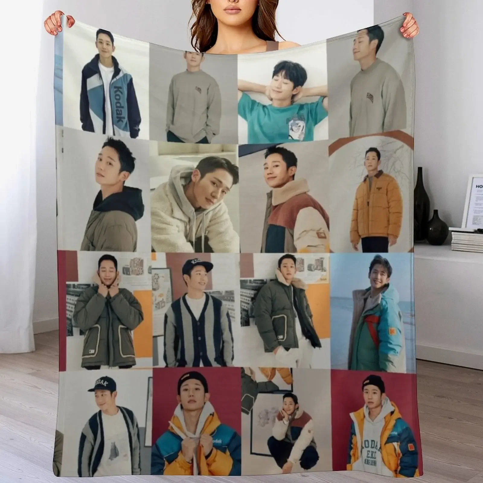 

Jung Hae In Throw Blanket Plaid Extra Large Throw Flannel Decoratives Blankets