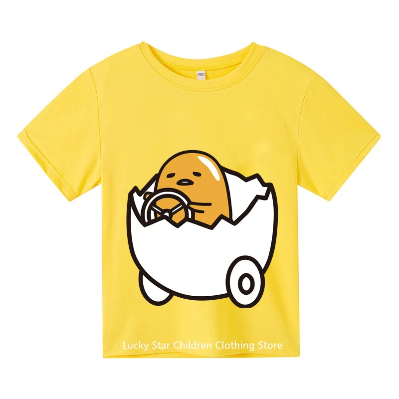 

New Gudetama Tshirt Set Kids Cartoon Casual Summer Women Short-sleeved Girls T-shirt Men Clothes Boys Hello Kitty Clothing