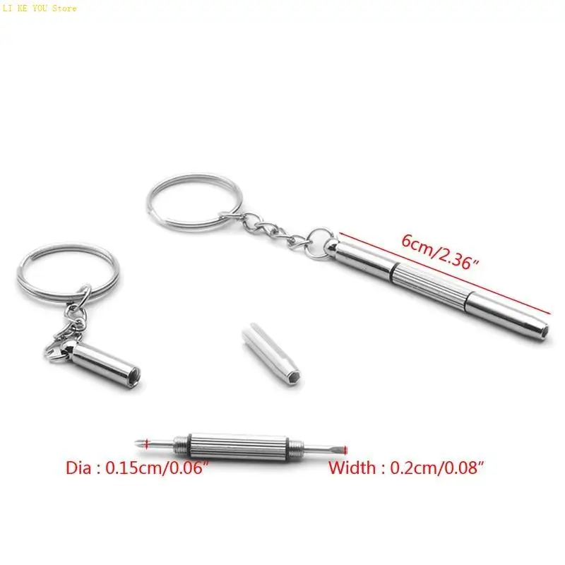W3JE Eyeglassドライバー3の1KeyChainsドライバー修理キットツール
