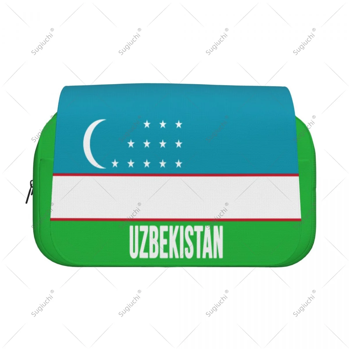 Pencil Case Scissors Bags 3D Uzbekistan Flag Double-layer Oxford Cloth Stationery Storage Pen Box Case
