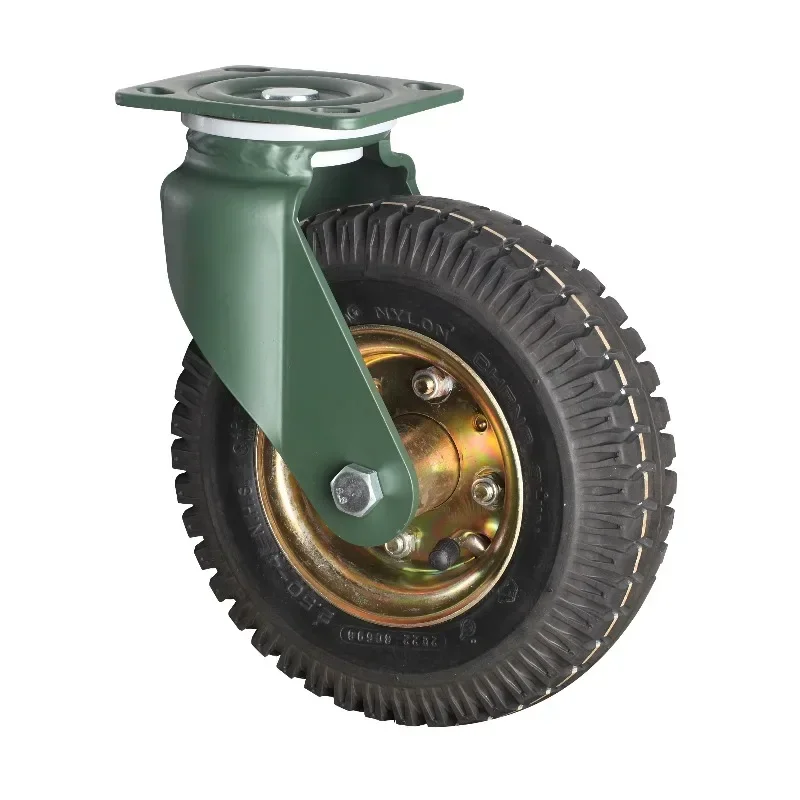 8 inch 10 inch black rubber casters fixed rotating casters with pneumatic tires pneumatic wheels