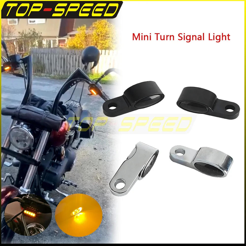 

8mm Flasher Signal Light Motorcycle E24 12V Turn Signal Light Indicators Blinker Amber Light Universal For Harley Chopper Bobber