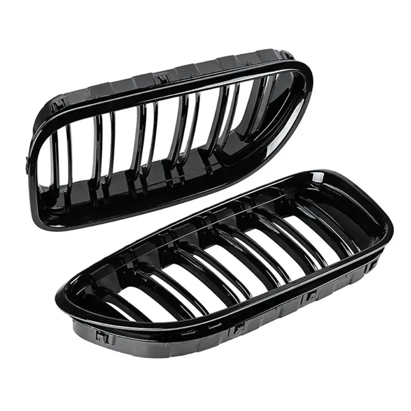 

A96E-Car Front Kidney Double Line Grille Sport Grill Replacement For BMW F06 F12 F13 M6 650I 640I 2012-2018 Glossy Black