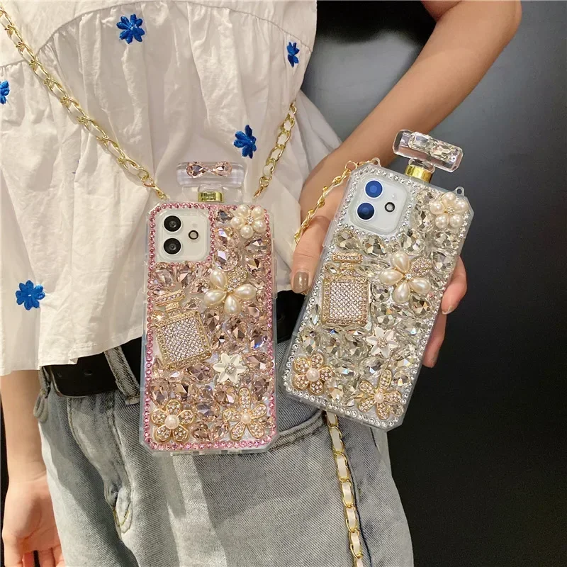 Etui na butelkę perfum 3D do Samsung Galaxy S25 S21, S22, S23 Ultra, S24, Plus, Note 20, Pumpkin Car Covers Strap, Hot Bling — zdjęcie produktu 5