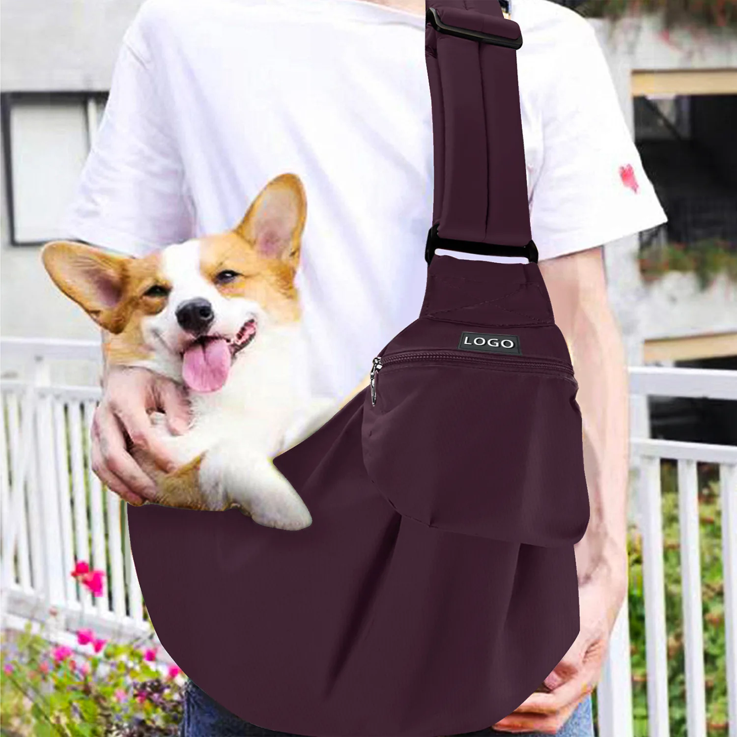 

Padded pet bag, washable, suitable for dogs, cats, and teddy dogs, outdoor dog walking bag, single-shoulder pet carry bag