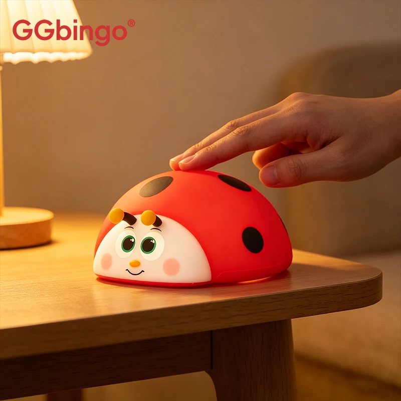 

Перезаряжаемый ночник GGBinggo с мягким силиконовым покрытием, детский светильник для создания атмосферы в спальне, декоративное освещение