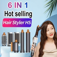 6 In 1 Hair Dryer Hot Comb Set Professional Curling Iron Hair Straightener Styling Tool For Women Hair Styler Household