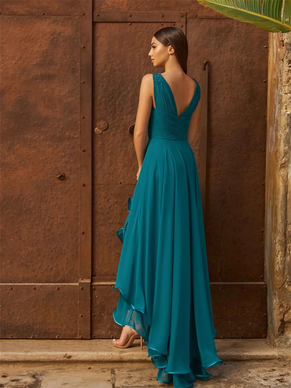 New High/Low Bridesmaid Dresses 2024 Simple Chiffon Sexy Off-The-Shoulder Evening Party Gown Custom Made