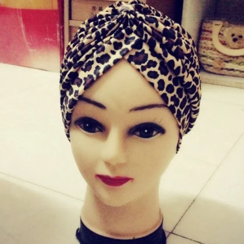 Women Leopard Print Hat Fashion Hip-hop Men's and Women's Headscarf Arab Indian Baotou Hat Yoga Hat Accessories Gifts Decor