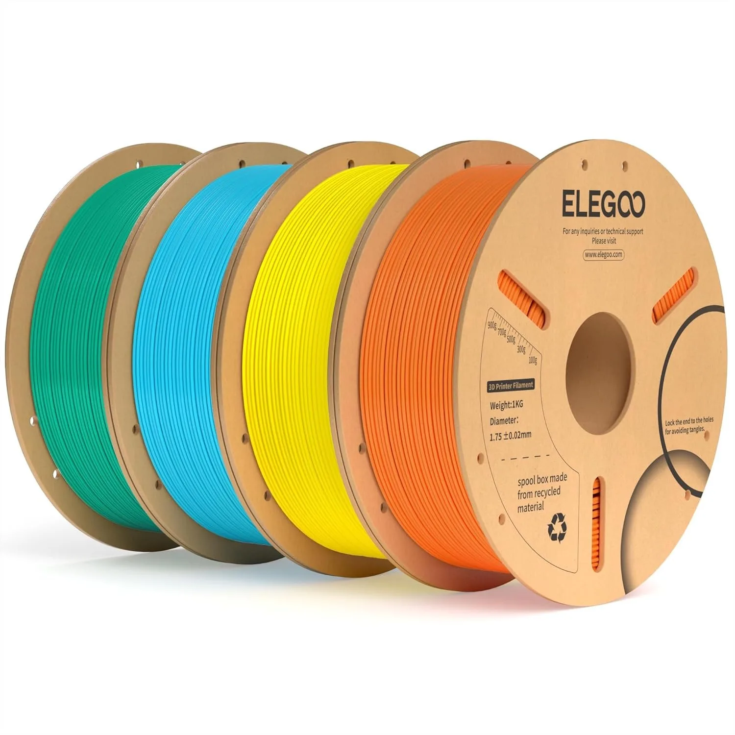 

PLA Plus Filament 1.75mm Bundle 4KG, Tough 3D Printer Filament Dimensional Accuracy +/- 0.02mm, 4 Pack 1kg Spool