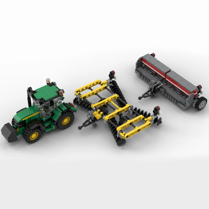 City Car Model MOC Building Bricks Agricultural Tractor Combination Modular Technology Gifts Holiday Assemble Toys Suit Display