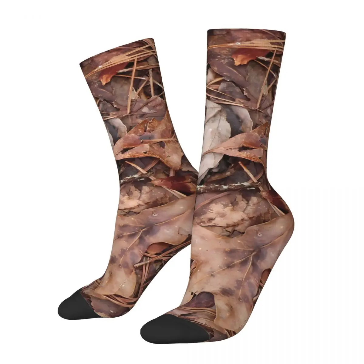 Real Tree Camouflage Leaves In Nature Photograph Men Women Socks Outdoor Novelty Spring Summer Autumn Winter Stockings Gift