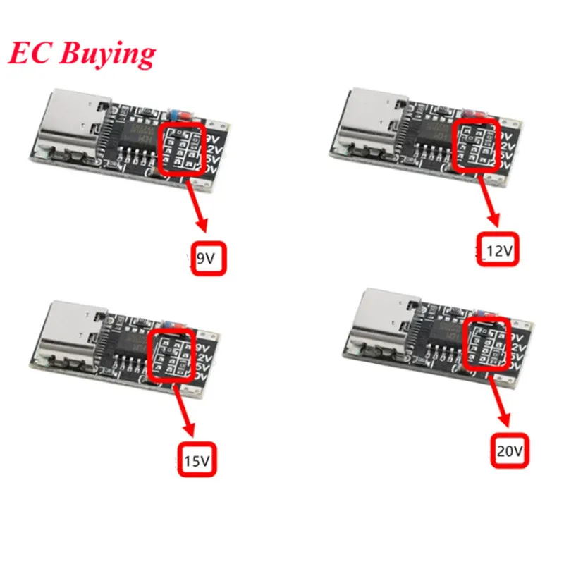 10Pcs/1pc Type-C PD2.0 PD3.0 9V 12V 15V 20V Fast Charge Trigger Polling Detector USB Boost Power Charging Module Charger Board