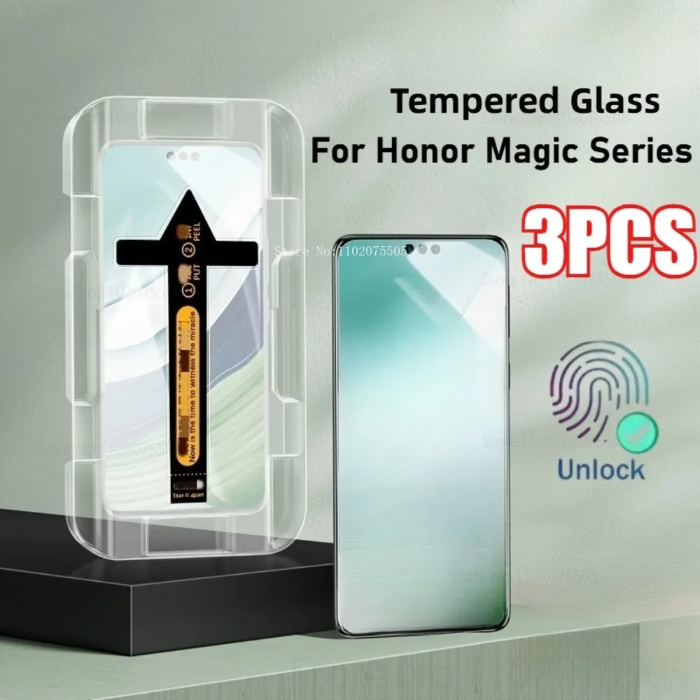 

3PCS Full Coverage Tempered Glass for Honor Magic 6 Pro 6 Ultimate Magic 7 Pro 4 Lite 7 Lite 5 Pro One-click Simple Installation